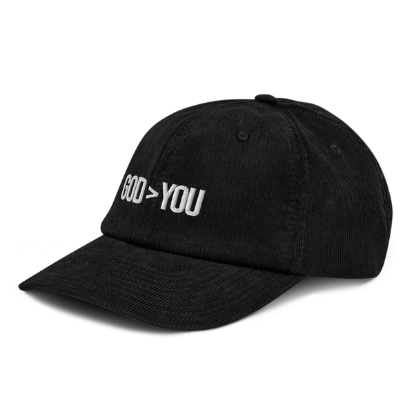 GOD IS GREATER THAN YOU Corduroy Hat (BLACK)