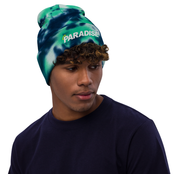 Paradise Logo Tie-dye Beanie (Ocean)